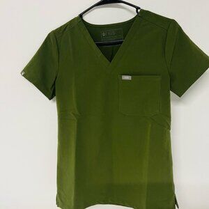 Figs dark olive womens scrub top szXXS FW1000 po2043 ab41
